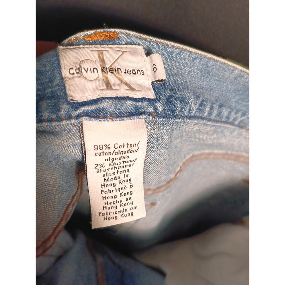 Vintage Calvin Klein Jeans Women 6 Hong Kong Bootcut Flare 90s Classic Denim - Picture 7 of 8